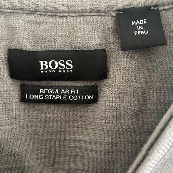 Hugo Boss Mens Long Sleeve V-Neck Regular Fit Long Staple Cotton Tee L - Picture 6 of 8